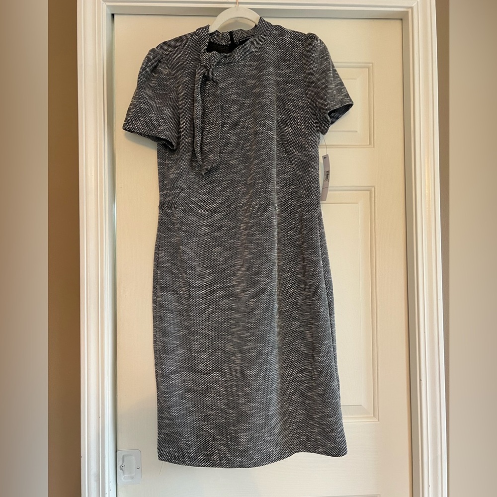 Maggy London black and white knotted dress